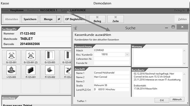 EULANDA® Software - Sonderfunktionen